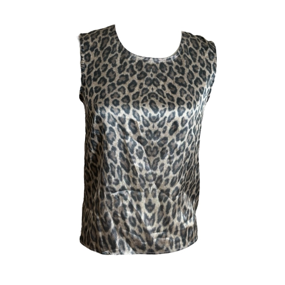 LOYD/FORD Palm Springs Silk Leopard Print Tank Keyhole Back Hook Closure Size 4